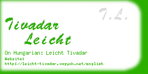 tivadar leicht business card